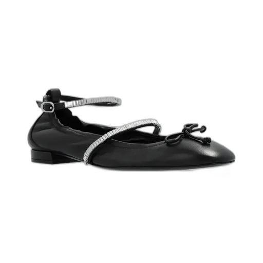 Ballet Flats With Ankle Strap