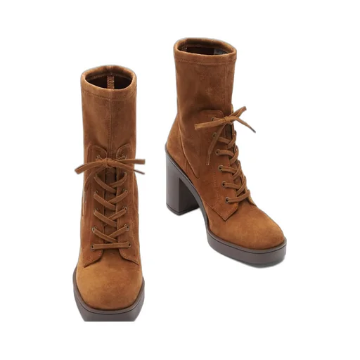 Platform Lace-Up Ankle Boots