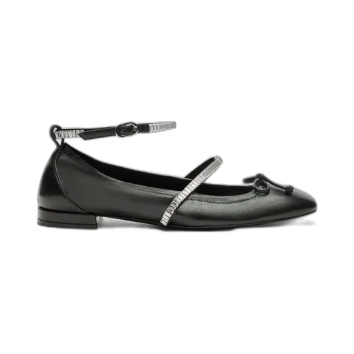 Ballet Flats With Ankle Strap