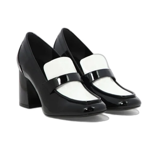 Block Heel Loafer Pumps