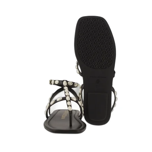 Thong Sandals With Pearl Embellishments