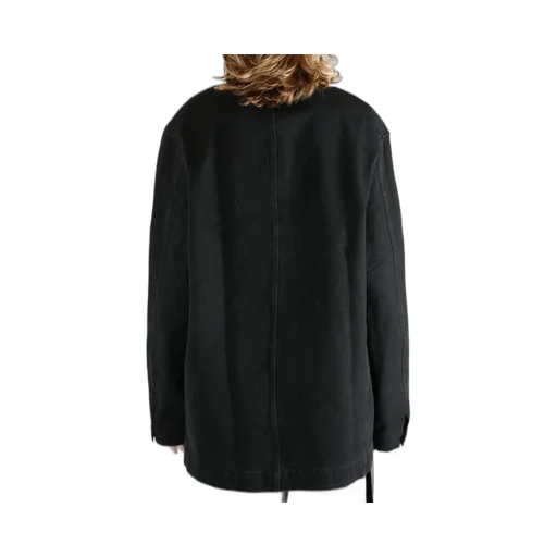 Oversized Jacket With Leather Collar