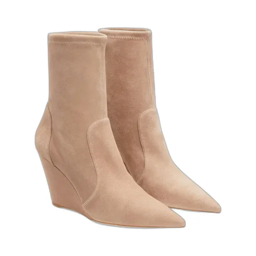 Pointed Toe Wedge Ankle Boots