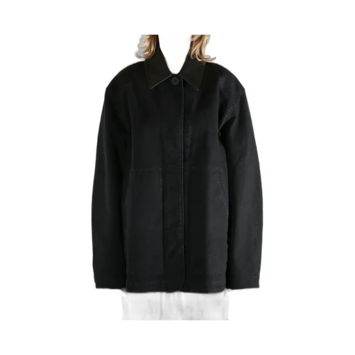 Oversized Jacket With Leather Collar