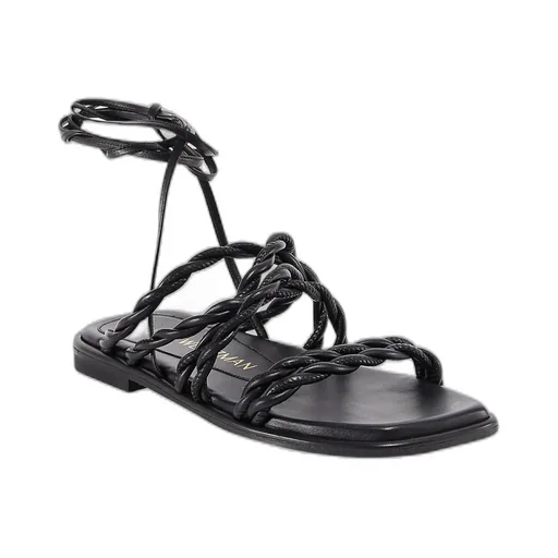 Braided Ankle-Wrap Flat Sandals