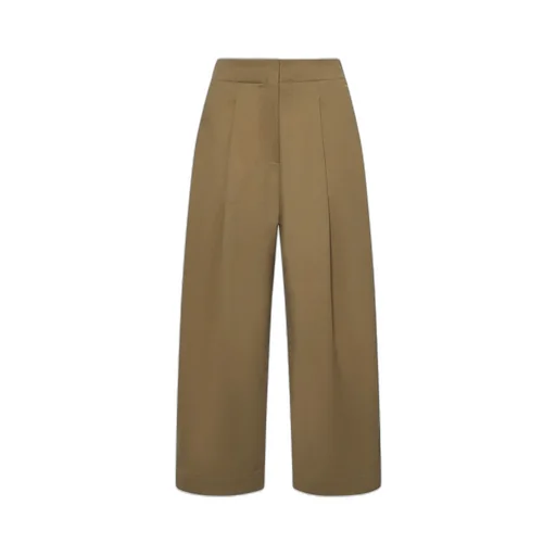 Wide-Leg Pleated Trousers