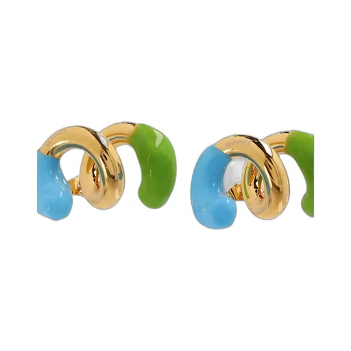 Spiral Hoop Earrings With Enamel