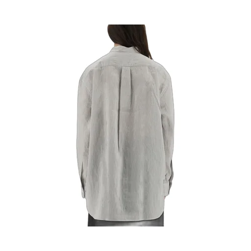Striped Band Collar Shirt