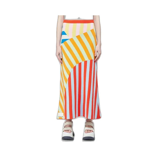 Paneled Knit Maxi Skirt