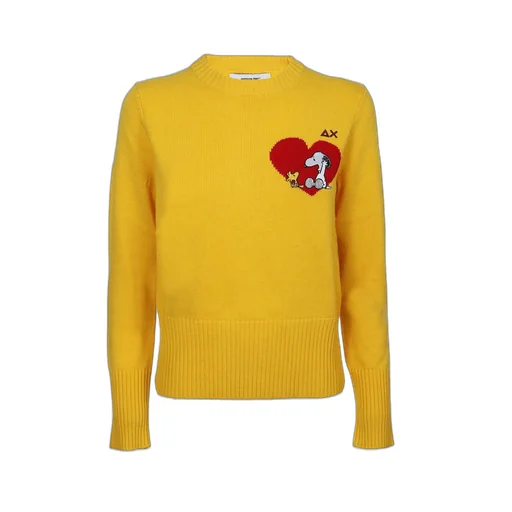 Crewneck Sweater With Snoopy And Woodstock