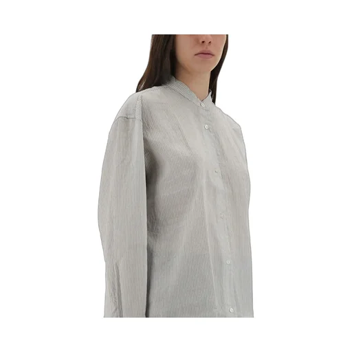 Striped Band Collar Shirt