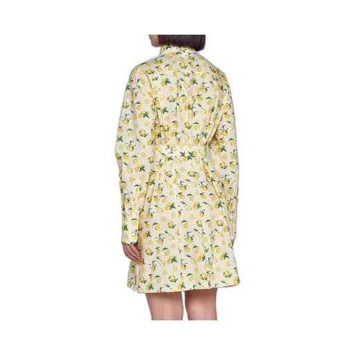 Lemon Print Shirt Dress