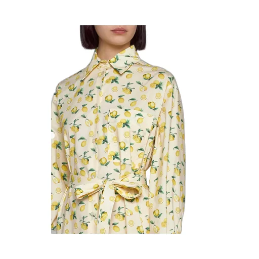 Lemon Print Shirt Dress
