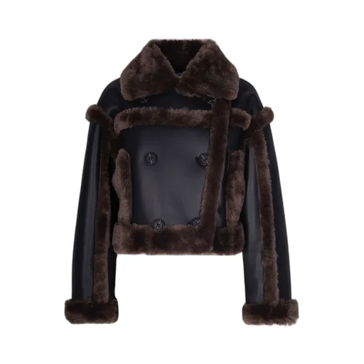 Faux Fur Trimmed Aviator Jacket