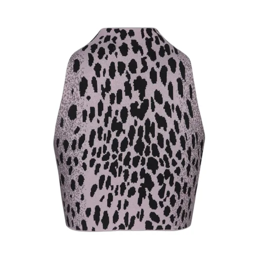 Leopard Print Knit Crop Top
