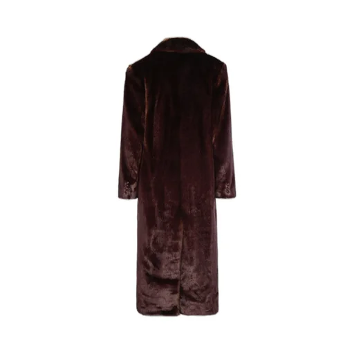 Double-Breasted Faux Fur Coat