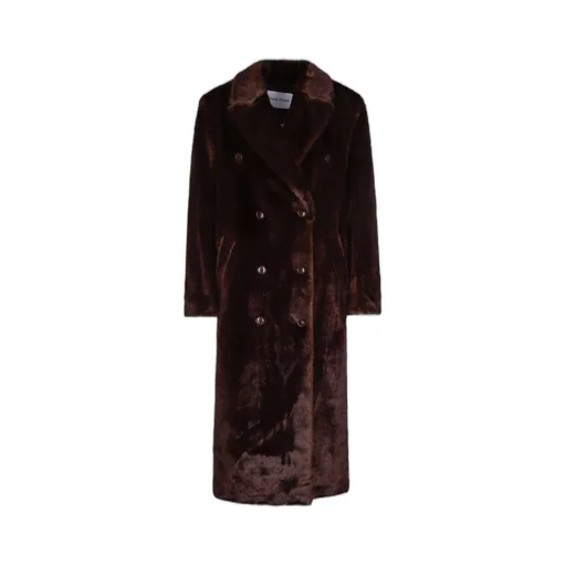 Double-Breasted Faux Fur Coat