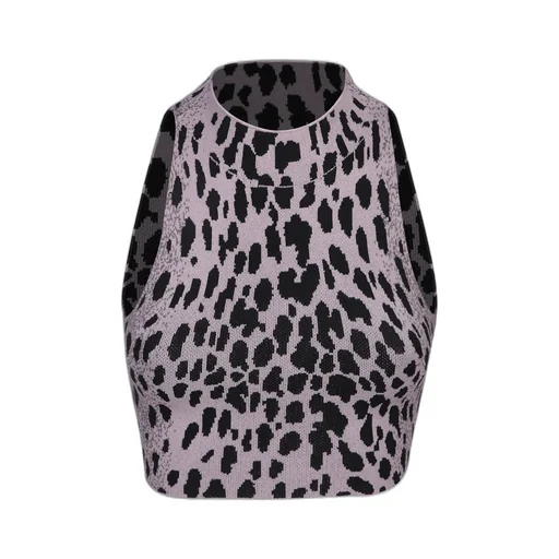 Leopard Print Knit Crop Top