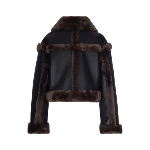 Faux Fur Trimmed Aviator Jacket