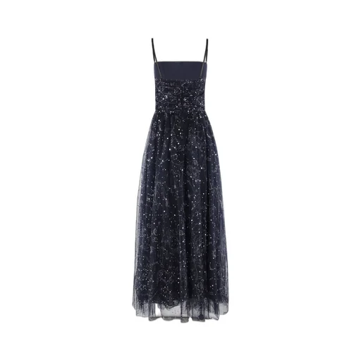 Tulle Maxi Dress With Celestial Print