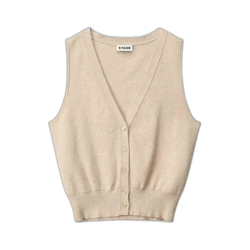 V-Neck Buttoned Knit Vest