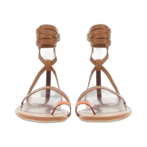 Strappy Lace-Up Sandals