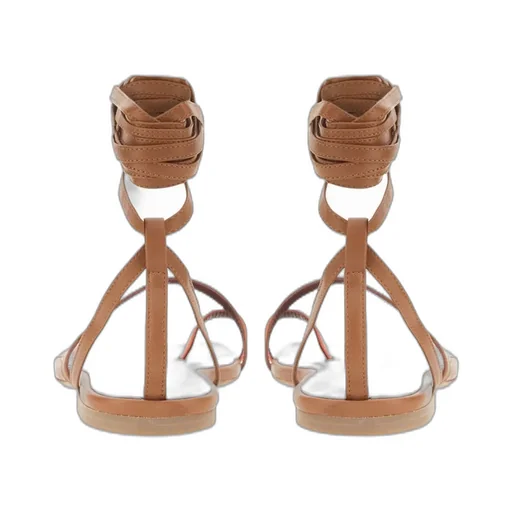 Strappy Lace-Up Sandals