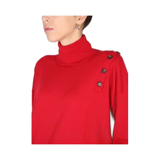 Turtleneck Sweater With Button Detail
