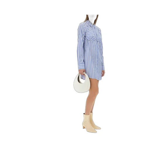 Striped Shirt Dress With Bra Detail
