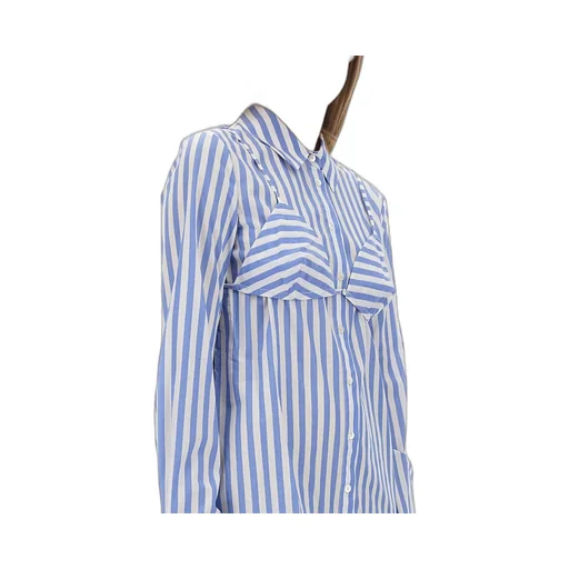 Striped Shirt Dress With Bra Detail