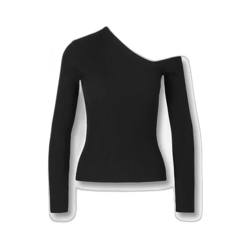 One-Shoulder Ribbed Knit Top