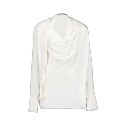 Draped Blouse With Tassel