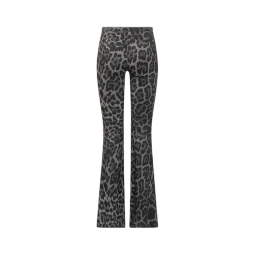 Flared Leopard Print Trousers