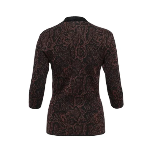 Mock Neck Snake Print Sweater