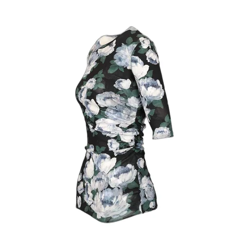 Floral Print Mesh Top