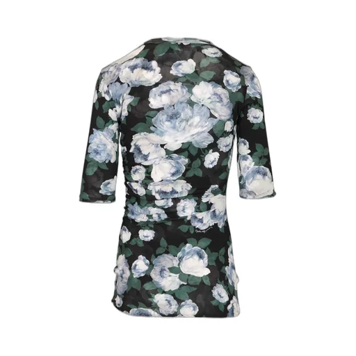 Floral Print Mesh Top
