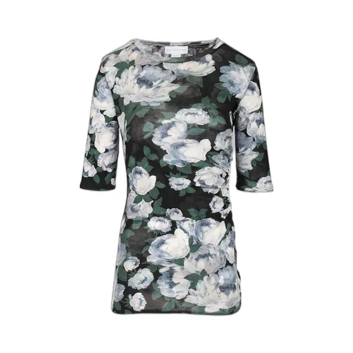 Floral Print Mesh Top