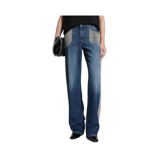 Wide-Leg Jeans With Crystal Fringe