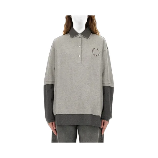 Color-Block Long Sleeve Polo Shirt