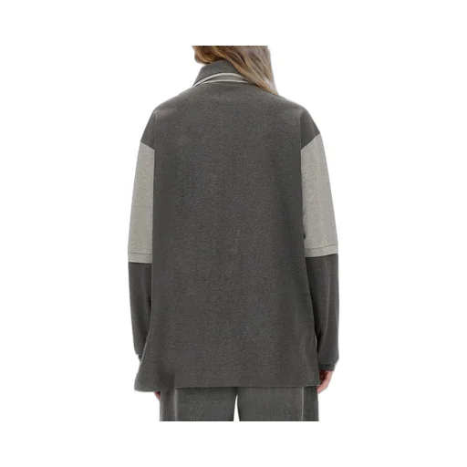 Color-Block Long Sleeve Polo Shirt