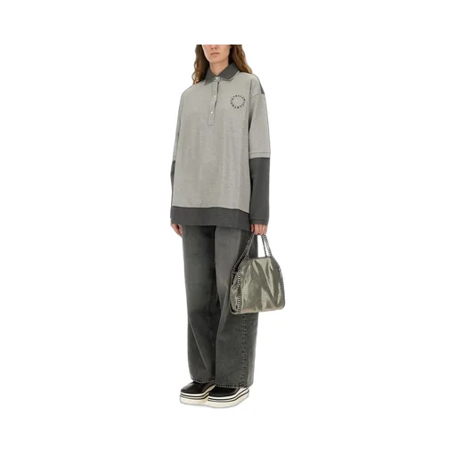 Color-Block Long Sleeve Polo Shirt