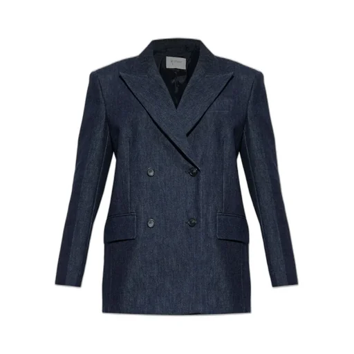 Double-Breasted Denim Blazer