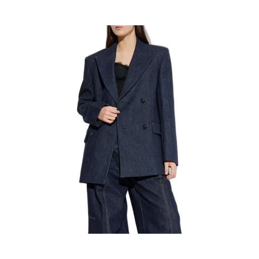 Double-Breasted Denim Blazer