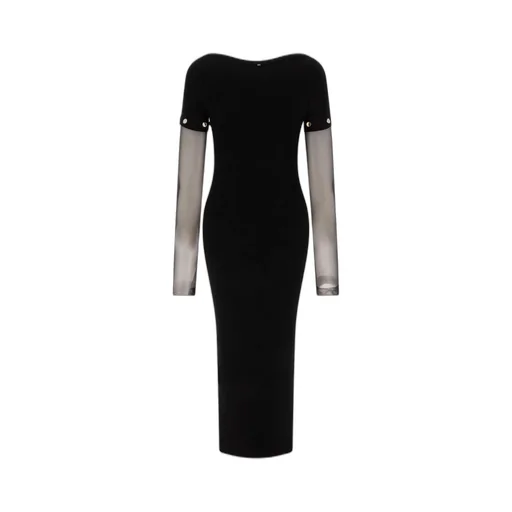 Midi Dress With Sheer Sleeves