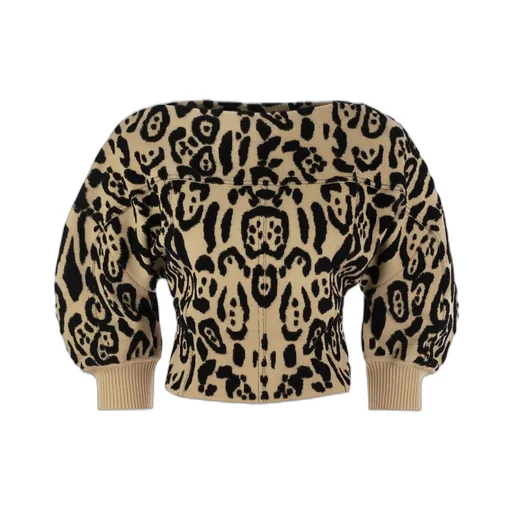 Leopard Print Cropped Sweater
