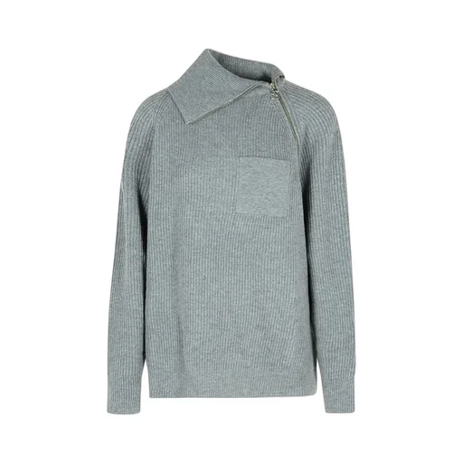 Sweater With Asymmetric Zip