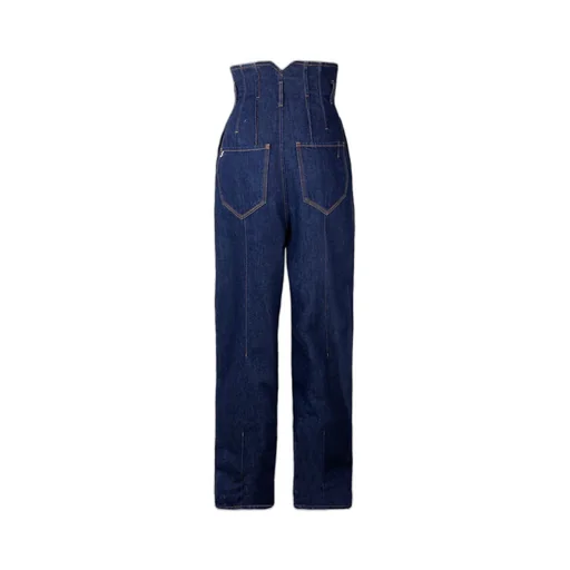 High-Waisted Denim Jumpsuit