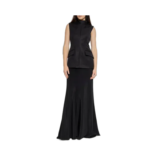 Sleeveless High-Neck Jacket Dress