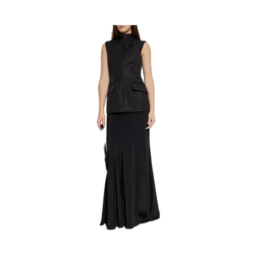 Sleeveless High-Neck Jacket Dress