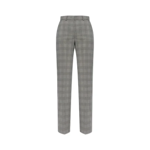 Plaid Wool Blend Trousers